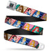 Princess Jewels Full Color Black Multi Color Seatbelt Belt - Disney Princess Poses/Castle Blocks Webbing Seatbelt Belts Disney   