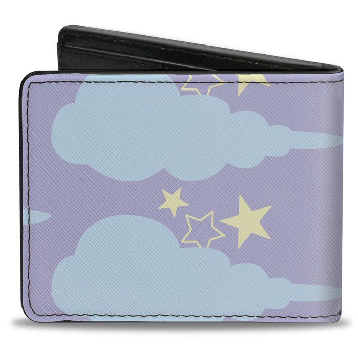 Bi-Fold Wallet - Cloudy Starry Sky Lavender Blue Yellow Bi-Fold Wallets Buckle-Down   