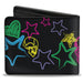 Bi-Fold Wallet - Sketch Skull Star Heart White Multi Color Bi-Fold Wallets Buckle-Down   