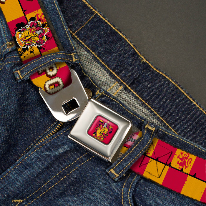 Gryffindor Crest Full Color Red Seatbelt Belt - Gryffindor Crest POTTER 07 Checker Gold/Red Webbing Seatbelt Belts The Wizarding World of Harry Potter   