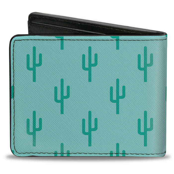 Bi-Fold Wallet - Cacti1 Aqua Blues Bi-Fold Wallets Buckle-Down   