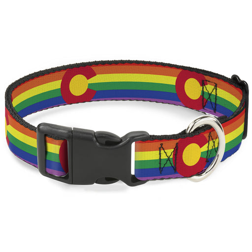 Plastic Clip Collar - Colorado Flags2 Pride Plastic Clip Collars Buckle-Down   