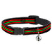 Cat Collar Breakaway - Stripe Trio Black Red Green Black Breakaway Cat Collars Buckle-Down   