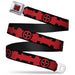 MARVEL DEADPOOL Deadpool Logo CLOSE-UP Full Color Black Red White Seatbelt Belt - Deadpool Logo/Chest Stripe2 Black/Red/White Webbing Seatbelt Belts Marvel Comics   
