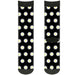 Sock Pair - Polyester - Daisies Scattered Black White Yellow - CREW Socks Buckle-Down   