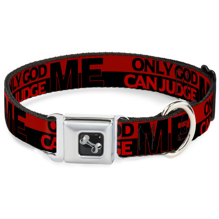 Dog Bone Seatbelt Buckle Collar - ONLY GOD CAN JUDGE ME/Stripe Red/Black/Red Seatbelt Buckle Collars Buckle-Down   