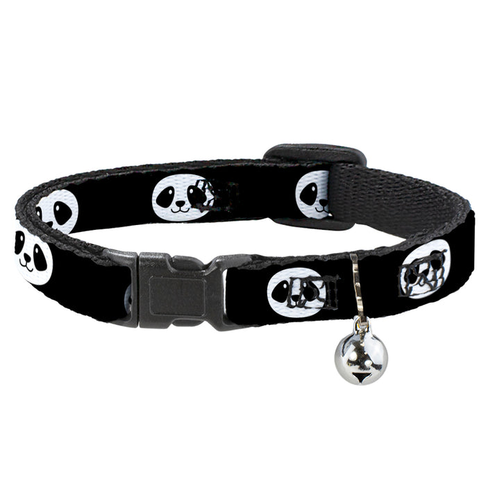 Cat Collar Breakaway - Smiling Panda Face Black White Breakaway Cat Collars Buckle-Down   