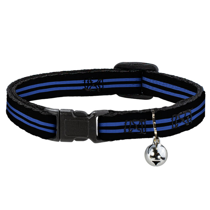 Cat Collar Breakaway - Stripe Black Blue Breakaway Cat Collars Buckle-Down   