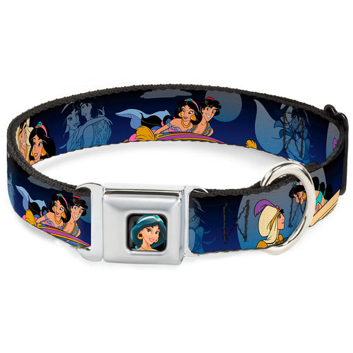 Jasmine CLOSE-UP Full Color Seatbelt Buckle Collar - Aladdin & Jasmine Scenes Seatbelt Buckle Collars Disney   