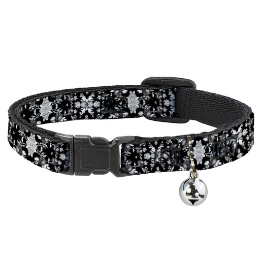 Cat Collar Breakaway - Floral Collage Black Gray White Breakaway Cat Collars Buckle-Down   