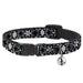 Cat Collar Breakaway - Floral Collage Black Gray White Breakaway Cat Collars Buckle-Down   