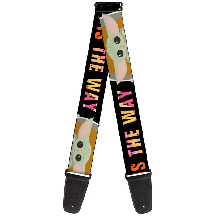 Guitar Strap - Star Wars The Child Chibi Pod Pose THIS IS THE WAY Black Multi Color Guitar Straps Star Wars   