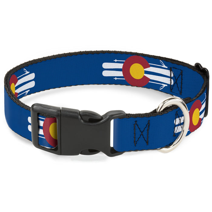 Plastic Clip Collar - Colorado Logo/Skis Blue/White/Red/Yellow Plastic Clip Collars Buckle-Down   