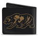 Bi-Fold Wallet - California Grizzly Bear Outline Black Brown Bi-Fold Wallets Buckle-Down   