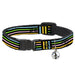 Cat Collar Breakaway - Stripe Blocks Black Multi Pastel Breakaway Cat Collars Buckle-Down   