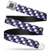 BD Wings Logo CLOSE-UP Full Color Black Silver Seatbelt Belt - Checker Gray/Purple/White Webbing Seatbelt Belts Buckle-Down   