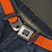 BD Wings Logo CLOSE-UP Full Color Black Silver Seatbelt Belt - Neon Orange Webbing Seatbelt Belts Buckle-Down   