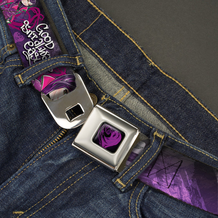Descendants Dragon Heart Full Color Black Purples Seatbelt Belt - Descendants Mal 3-Poses GOOD ISN'T ALWAYS/Hearts/Dragons EASY Purples/Pinks Webbing Seatbelt Belts Disney   