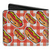 Bi-Fold Wallet - Hot Dogs Buffalo Plaid White Red Bi-Fold Wallets Buckle-Down   