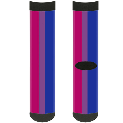 Sock Pair - Polyester - Flag Bisexual Pink Purple Blue - CREW Socks Buckle-Down   