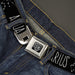 BD Wings Logo CLOSE-UP Full Color Black Silver Seatbelt Belt - Zodiac AQUARIUS/Constellation Black/White Webbing Seatbelt Belts Buckle-Down   