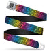 BD Wings Logo CLOSE-UP Full Color Black Silver Seatbelt Belt - Zebra Rainbow Ombre Webbing Seatbelt Belts Buckle-Down   