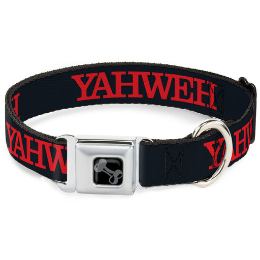 Dog Bone Black/Silver Seatbelt Buckle Collar - YAHWEH Text Navy Blue/Red Seatbelt Buckle Collars Buckle-Down   