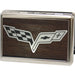 Business Card Holder - LARGE - C6 Marquetry Black Walnut Metal Metal ID Cases GM General Motors   