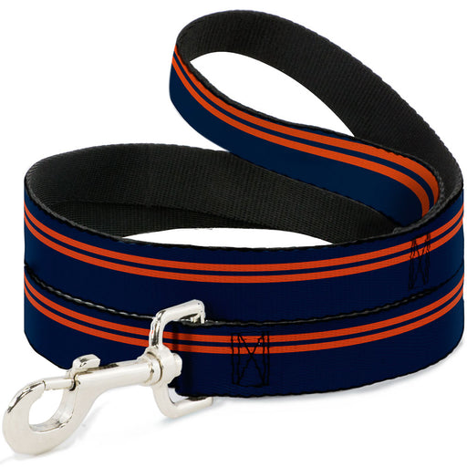 Dog Leash - Racing Stripe Navy/Orange Dog Leashes Buckle-Down   