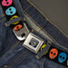 BD Wings Logo CLOSE-UP Full Color Black Silver Seatbelt Belt - Skulls Black/Multi Color Webbing Seatbelt Belts Buckle-Down   