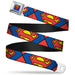 Superman Full Color Blue Seatbelt Belt - Superman Shield CLOSE-UP Blue/Red/Yellow Webbing Seatbelt Belts DC Comics   