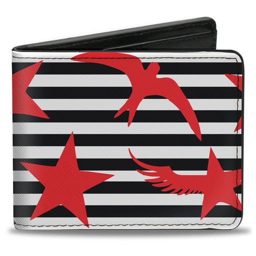 Bi-Fold Wallet - Stripes & Stars Black White Red Bi-Fold Wallets Buckle-Down   