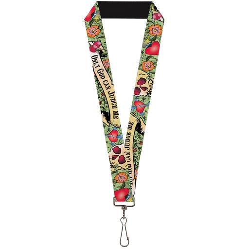 Lanyard - 1.0" - Only God Can Judge Me Green Lanyards Buckle-Down   
