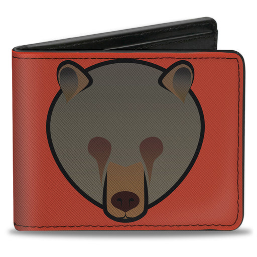 Bi-Fold Wallet - Brown Bear Repeat Orange Bi-Fold Wallets Buckle-Down   