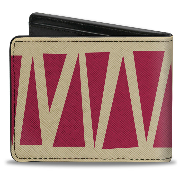 Bi-Fold Wallet - Zig Zag Doodle Tan Red Bi-Fold Wallets Buckle-Down   