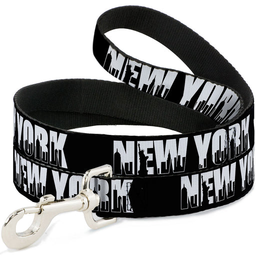 Dog Leash - NEW YORK Bold/Skyline Silhouette Black/White/Black Dog Leashes Buckle-Down   