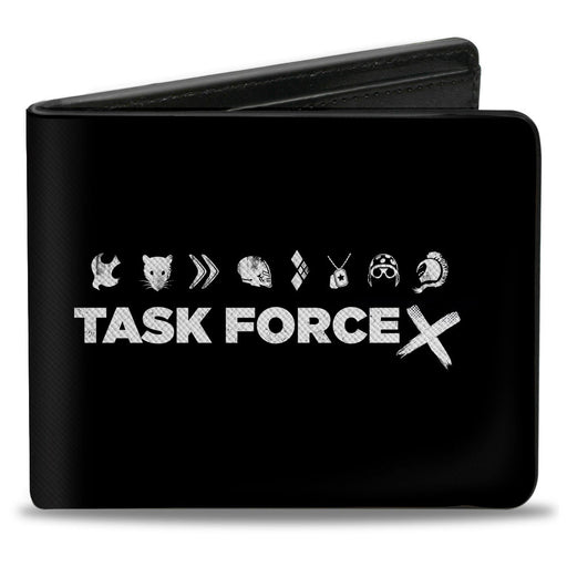 Bi-Fold Wallet - The Suicide Squad TASK FORCE X Character Icons Black White Bi-Fold Wallets DC Comics   