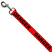 Dog Leash - DANGER Text Red/Black Dog Leashes Buckle-Down   