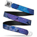 BD Wings Logo CLOSE-UP Full Color Black Silver Seatbelt Belt - Vivid Floral Collage3 Blues/Purples Webbing Seatbelt Belts Buckle-Down   