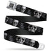 BD Wings Logo CLOSE-UP Full Color Black Silver Seatbelt Belt - Geometric 3-D Skull Face/Chevron Black/Grays/White Webbing Seatbelt Belts Buckle-Down   