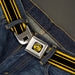 SUPER BEE Logo Full Color Black Yellow White Seatbelt Belt - SUPER BEE Logo/Stripes Black/Yellow/White Webbing Seatbelt Belts Dodge   