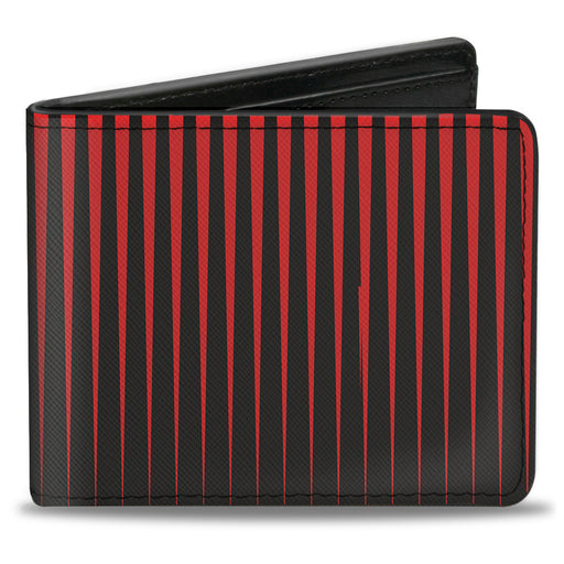 Bi-Fold Wallet - Vertical Stripes Transition Black Red Bi-Fold Wallets Buckle-Down   