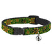 Cat Collar Breakaway - Holiday Holly Green Gold Red Breakaway Cat Collars Buckle-Down   