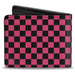 Bi-Fold Wallet - Checker Black Honeysuckle Red Bi-Fold Wallets Buckle-Down   