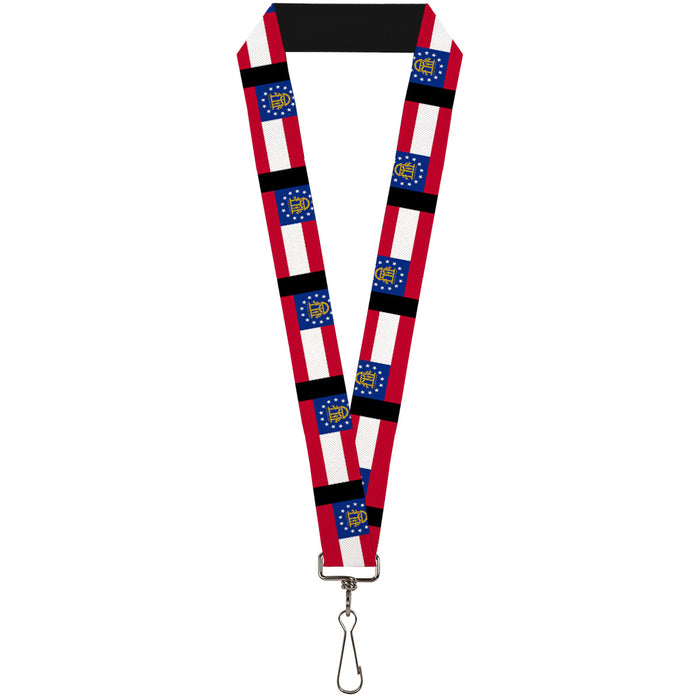 Lanyard - 1.0" - Georgia Flags Black Lanyards Buckle-Down   