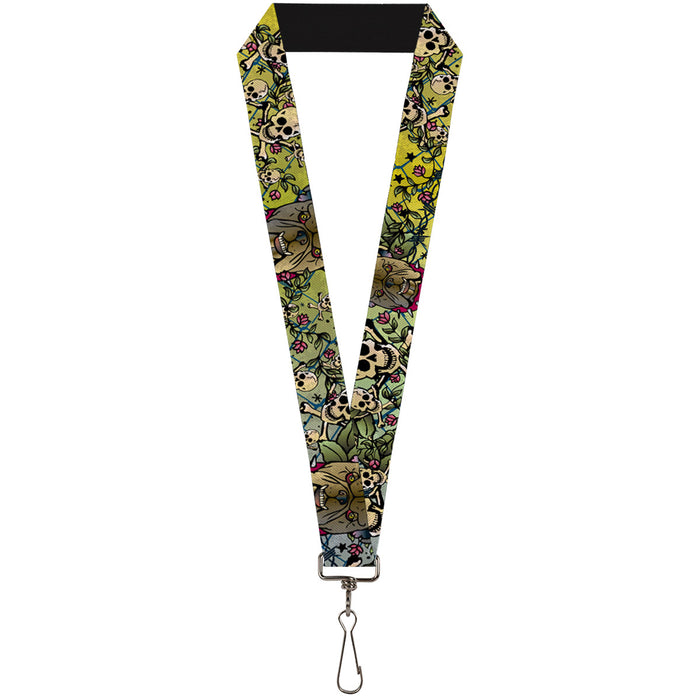 Lanyard - 1.0" - Trust No One CLOSE-UP Yellow Green Blue-S Lanyards Buckle-Down   