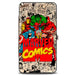 MARVEL COMICS Hinged Wallet - 6-Retro Avengers Group Pose MARVEL COMICS Logo Stacked Comic Scenes Hinged Wallets Marvel Comics   