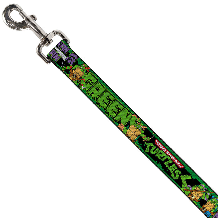 Dog Leash - Classic TEENAGE MUTANT NINJA TURTLES Logo/Group Pose5/LEAN MEAN & GREEN Dog Leashes Nickelodeon   