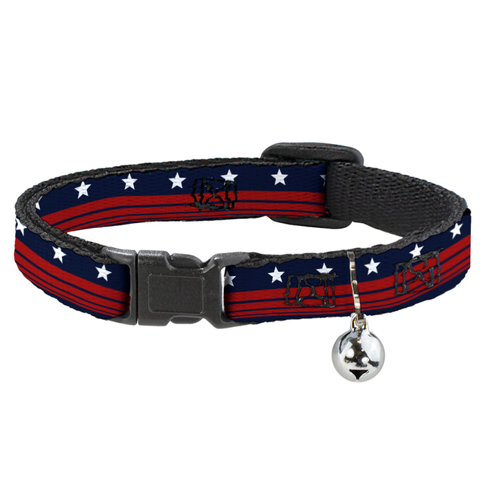 Cat Collar Breakaway - Americana Stars & Stripes4 Blue White Red Breakaway Cat Collars Buckle-Down   