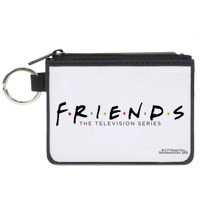 Canvas Zipper Wallet - MINI X-SMALL - FRIENDS-THE TELEVISION SERIES Logo White Black Multi Color Canvas Zipper Wallets Friends   